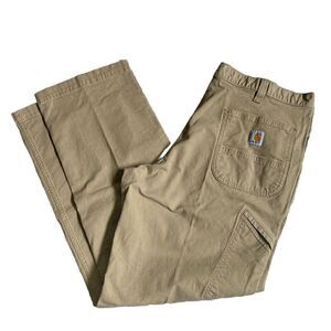 Mens 40”x32” Carhartt Rugged Flex Canvas Relaxed Fit Tan Pants 102291 253